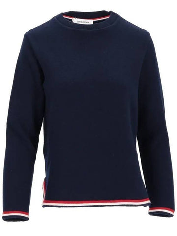 cashmere knit top navy - THOM BROWNE - BALAAN 1