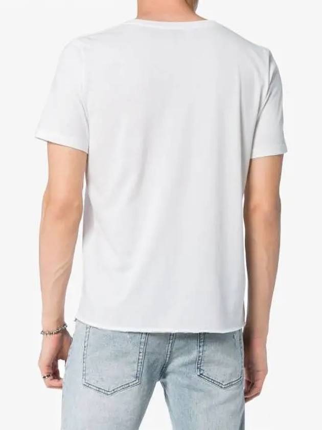 Men's Small Logo Short Sleeve T-Shirt White - SAINT LAURENT - BALAAN.