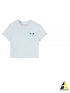 Double Fox Head Patch Cropped Short Sleeve T-Shirt Blue - MAISON KITSUNE - BALAAN 2