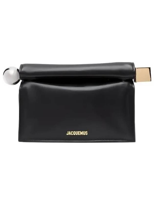 Round Square Logo Clutch Bag Black - JACQUEMUS - BALAAN 2