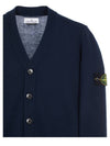 Logo Patch Cardigan Navy - STONE ISLAND - BALAAN 6