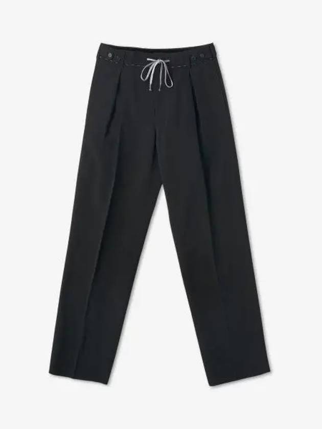 Drawstring Cotton High Waist Pants Black - MAISON MARGIELA - BALAAN 2