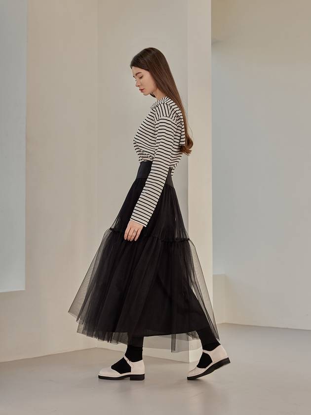 Emery Volume Tulle Pleated Skirt Black - ARIFF - BALAAN 2