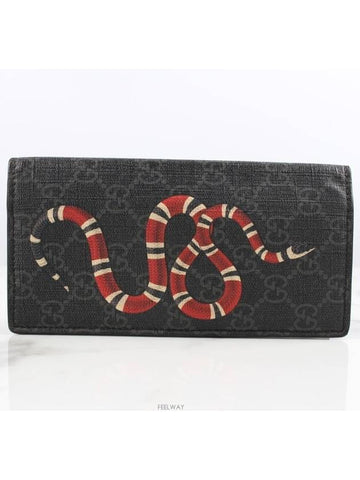 Snake long wallet black - GUCCI - BALAAN 1