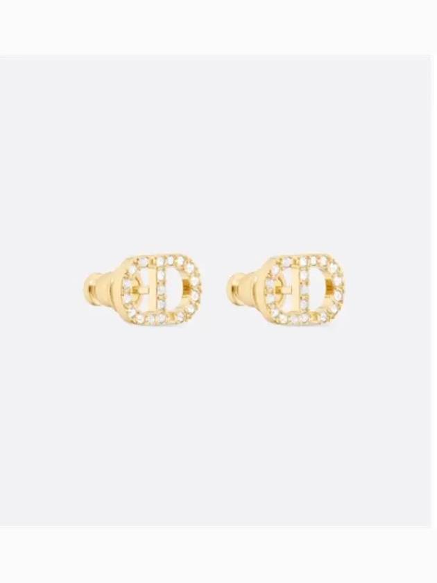 Petit CD Crystal Mini Stud Earrings Gold - DIOR - BALAAN 4