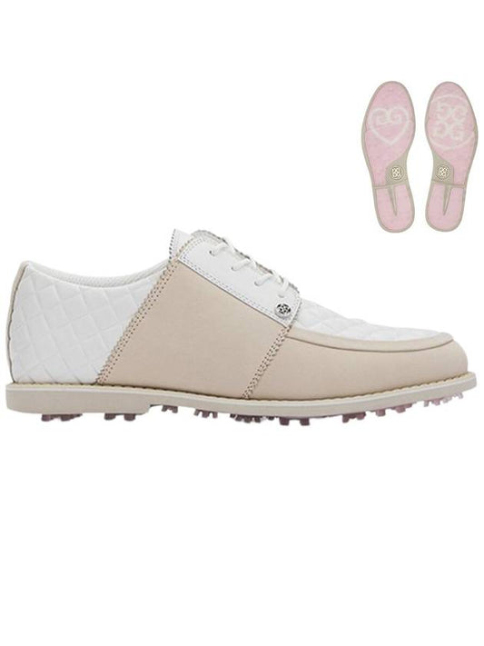 Women's Quilted Gallivanter Spikeless Golf Shoes White Beige - G/FORE - BALAAN 2