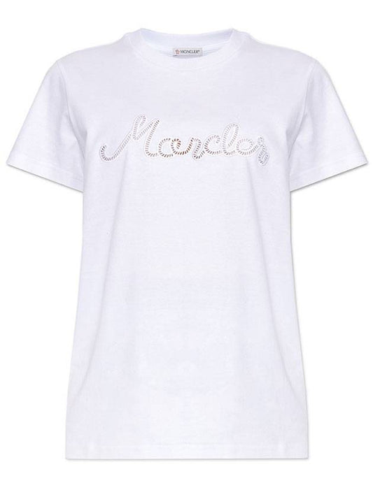 logo embroidered short sleeve t-shirt white - MONCLER - BALAAN 1