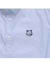 Contour Fox Head Casual Long Sleeve Shirt Blue - MAISON KITSUNE - BALAAN 4