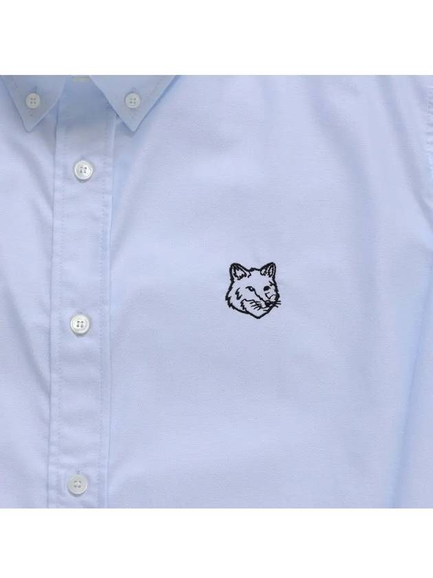 Contour Fox Head Casual Long Sleeve Shirt Blue - MAISON KITSUNE - BALAAN 4