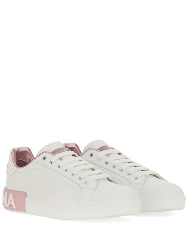 Portofino low-top sneakers white pink - DOLCE&GABBANA - BALAAN 4