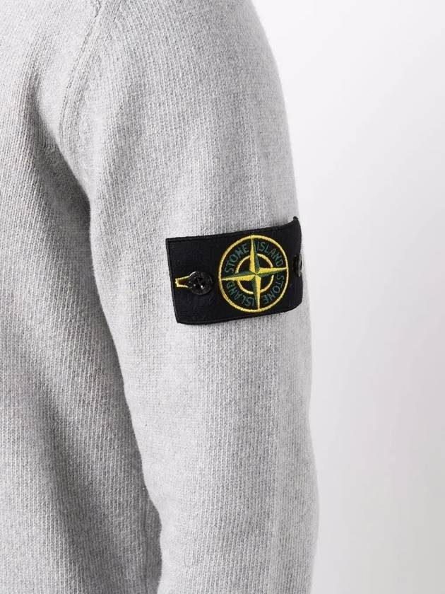 Waffen Patch Cotton Knit Turtleneck Grey - STONE ISLAND - BALAAN 3