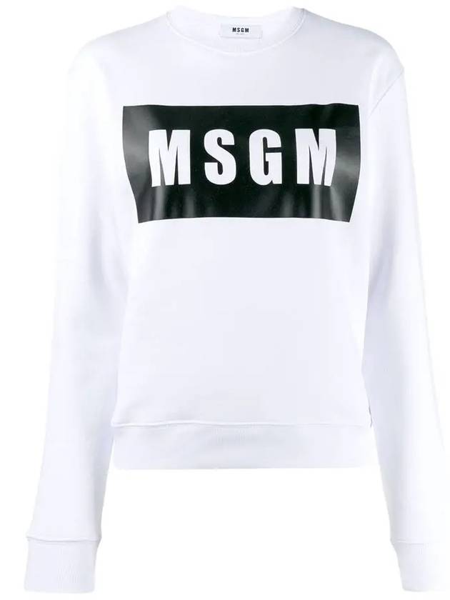 Box Logo Cotton Sweatshirt White - MSGM - BALAAN 3