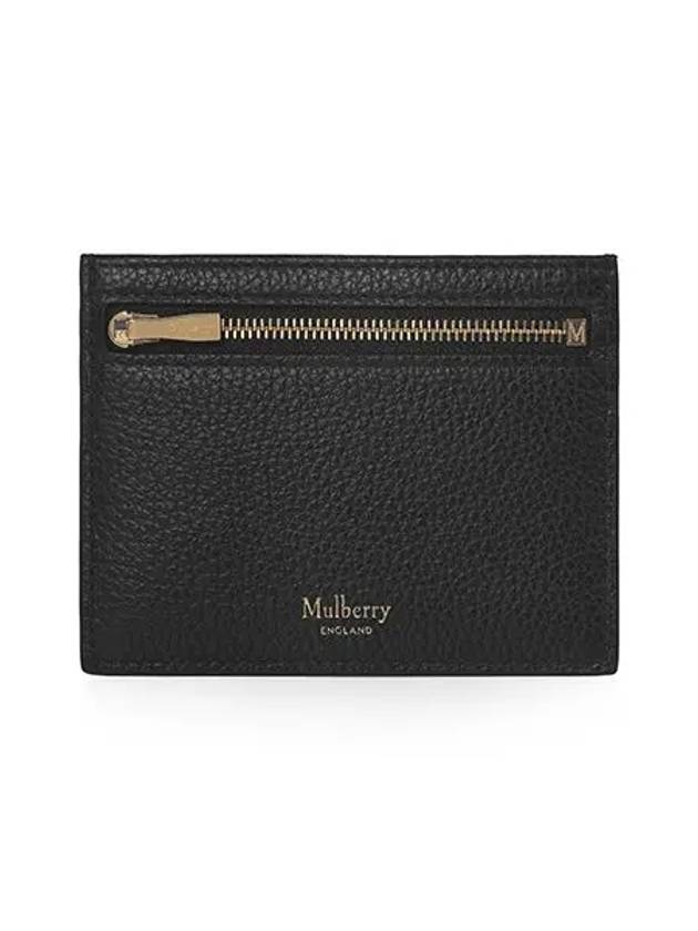 Classic Grain Leather Zipper Card Wallet Black - MULBERRY - BALAAN 2