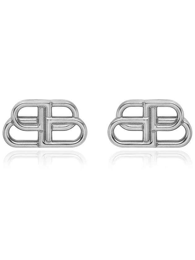 BB Logo Stud Earrings Silver - BALENCIAGA - BALAAN 4