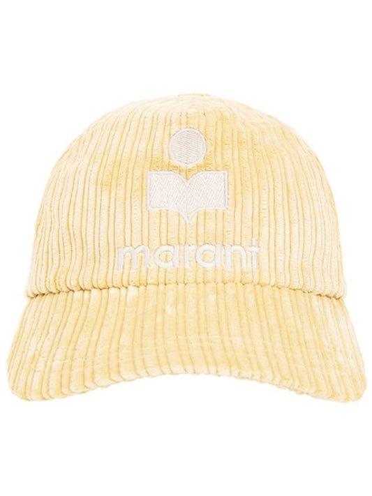 Logo Corduroy Ball Cap Yellow - ISABEL MARANT - BALAAN 1