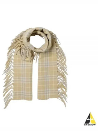 Vintage Check Cashmere Fringe Scarf Beige - BURBERRY - BALAAN 2