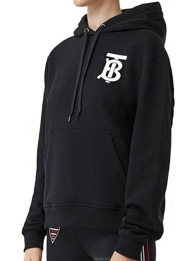 Monogram Logo Hooded Top Black - BURBERRY - BALAAN.