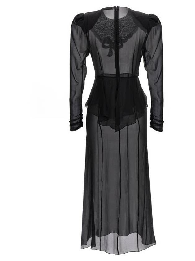 Silk Georgette Midi Dress Black - ALESSANDRA RICH - BALAAN 3