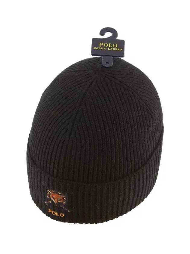 Fox Embroidery Beanie Black - POLO RALPH LAUREN - BALAAN 4