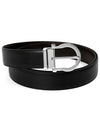 Gancini Reversible Leather Belt Black - SALVATORE FERRAGAMO - BALAAN 5