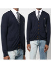 ORB Embroidery Logo V Neck Cardigan Navy - VIVIENNE WESTWOOD - BALAAN 2