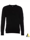 Chenille Cotton Plain Jumper Knit Top Black - CP COMPANY - BALAAN 2