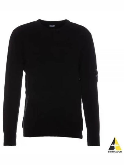 Chenille Cotton Plain Jumper Knit Top Black - CP COMPANY - BALAAN 2