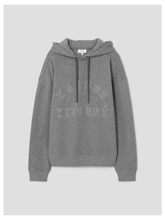 Men s Varsity Oversized Hooded Sweatshirt Hoody Medium Gray Melange Domestic Product GM0024071864492 - MAISON KITSUNE - BALAAN 1