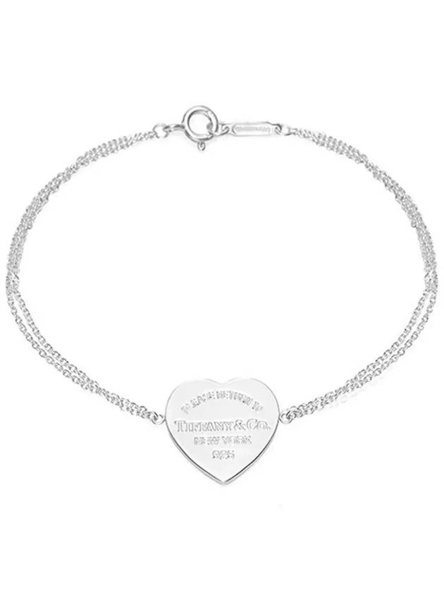 Heart Tag Double Chain Bracelet Silver - TIFFANY & CO. - BALAAN 4