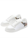 Check Leather Suede Sneakers Natural White Archive Beige - BURBERRY - BALAAN 2