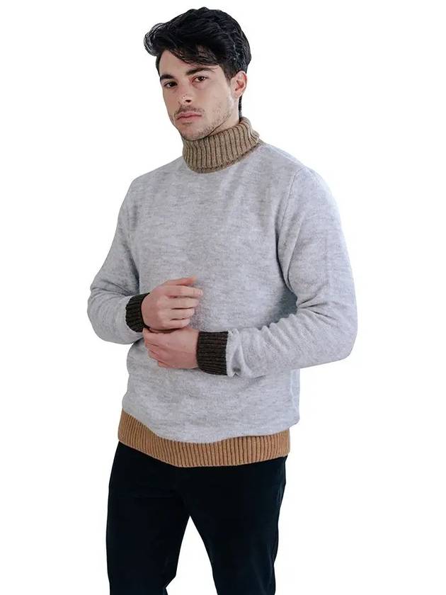 Men's color combination point high neck knit ANIT102 - IKALOOOK - BALAAN 3