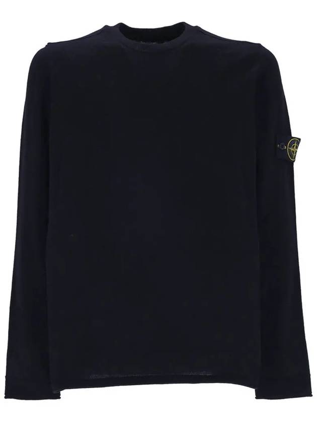 Wappen Patch Crew Neck Cotton Knit Top Navy - STONE ISLAND - BALAAN 2