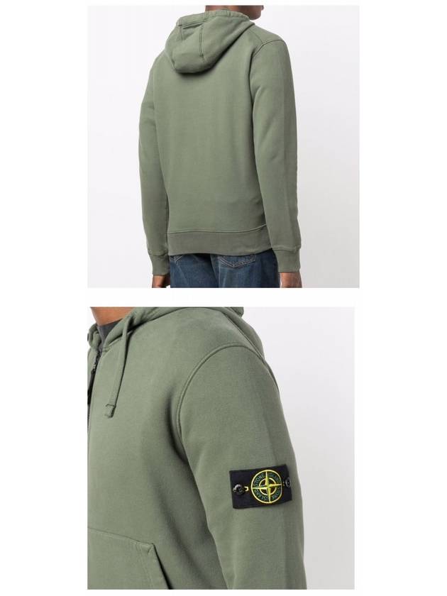 Wappen Patch Cotton Zip Up Hoodie Sage Green - STONE ISLAND - BALAAN 6