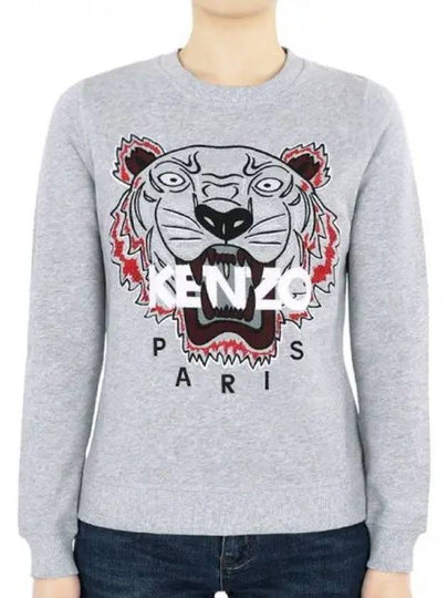 Embroid Tiger Sweatshirt Gray - KENZO - BALAAN 2