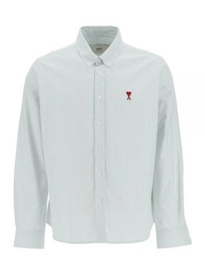 Button Down Long Sleeve Shirt White - AMI - BALAAN 2