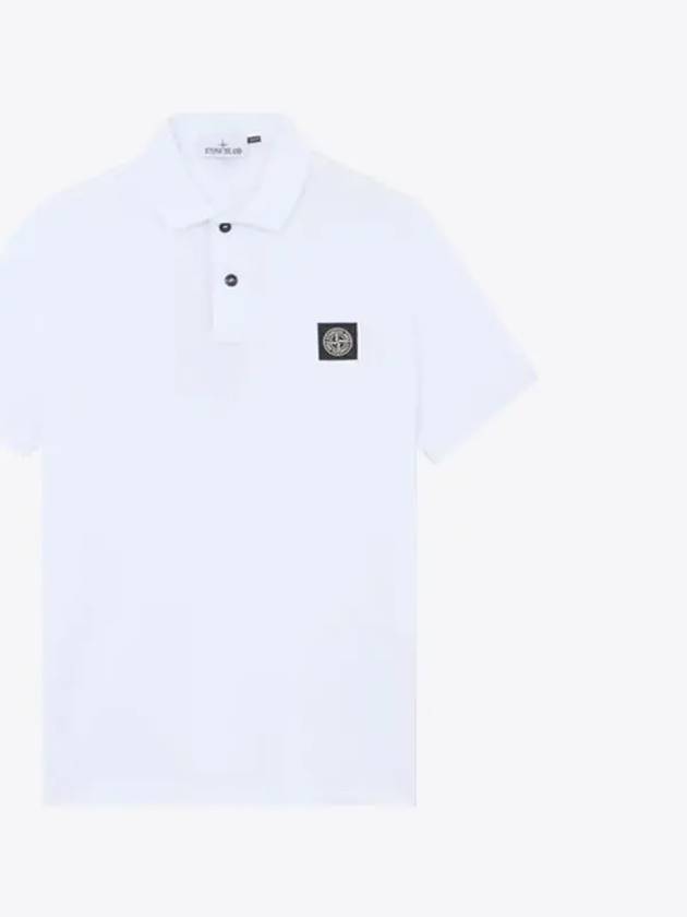 Organic Cotton Elastane Pique Polo White - STONE ISLAND - BALAAN 2