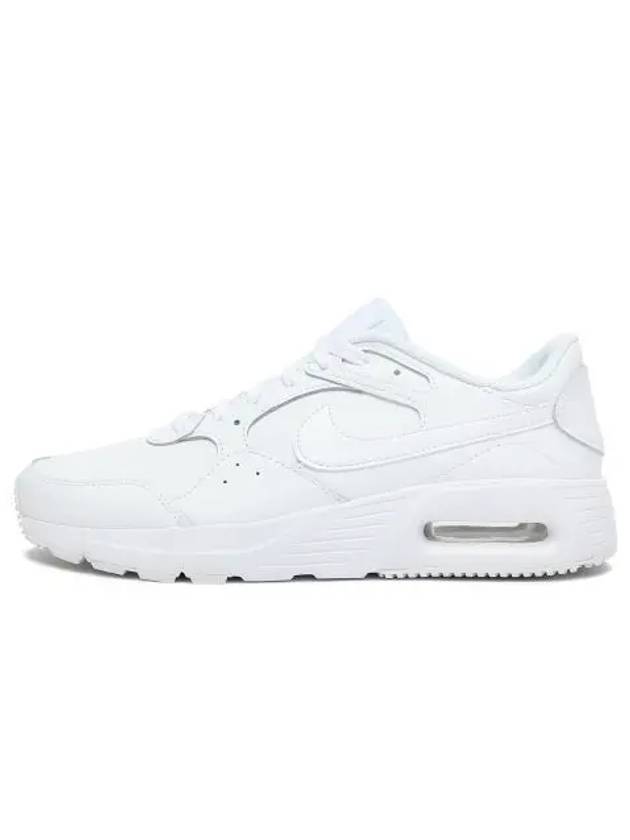 Air Max SC Leather Low Top Sneakers Triple White - NIKE - BALAAN 2