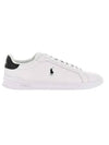 Logo Leather Low Top Sneakers Black Tab White - POLO RALPH LAUREN - BALAAN 1