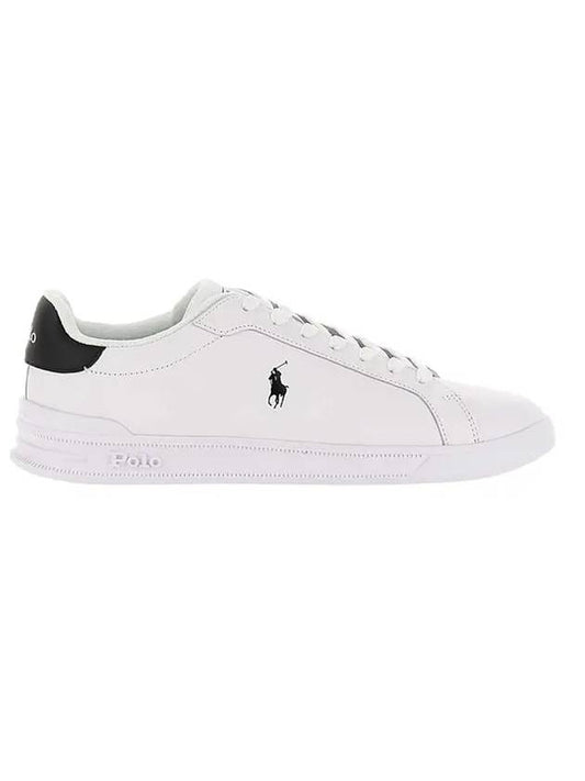 Logo Leather Low Top Sneakers Black Tab White - POLO RALPH LAUREN - BALAAN 1