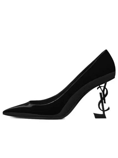 Women's Opium Patent Leather Pumps Heel Black - SAINT LAURENT - BALAAN 2