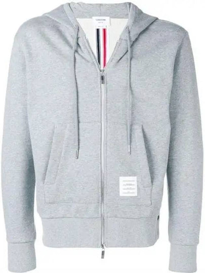 Center Back Stripe Cotton Zip Up Hoodie Light Grey - THOM BROWNE - BALAAN 2