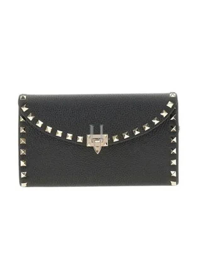 Women's Rockstud Clutch Bag Black - VALENTINO - BALAAN 2