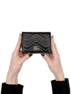 GG Marmont Matelasse Flap Card Wallet Black - GUCCI - BALAAN 2