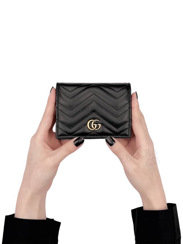 GG Marmont Matelasse Flap Card Wallet Black - GUCCI - BALAAN 2