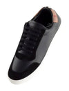 Vintage Check Panel Leather Low Top Sneakers Black - BURBERRY - BALAAN 2