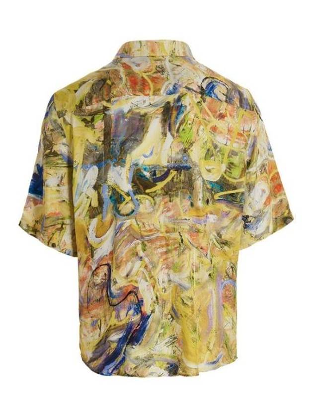 S Umbre SSL Print Shirt Short Sleeve Shirt Green Yellow - DIESEL - BALAAN 3