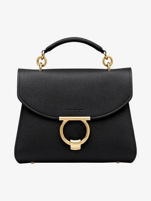 Gancini Small Tote Bag Black - SALVATORE FERRAGAMO - BALAAN 2