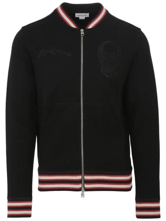 Skull Logo Bomber Jacket Black - ALEXANDER MCQUEEN - BALAAN 1