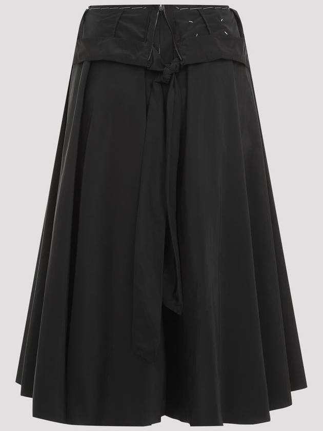 Women s Taffeta Midi A Line Skirt Black - MAISON MARGIELA - BALAAN 3