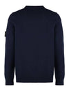 Logo Patch Lambswool Crewneck Knit Top Navy - STONE ISLAND - BALAAN 3